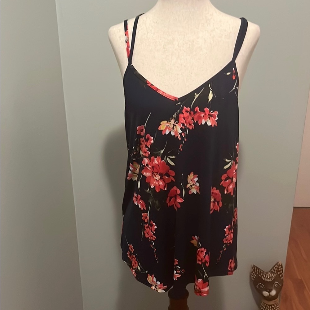 Papermoon Black and Red Asymmetrical Camisole